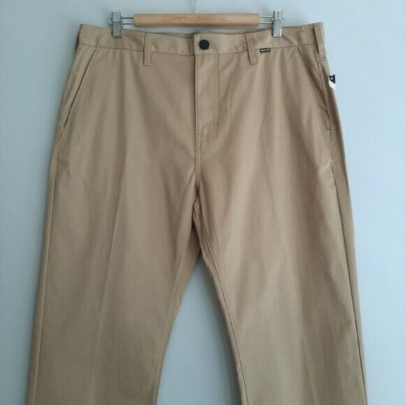 HURLEY NWOT Icon Classic Chino Pants Light Beige Men's Sz 36 - Picture 3 of 11